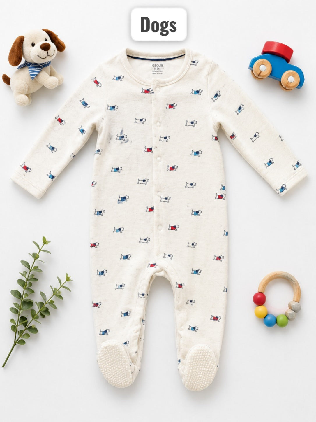 Footed Rompers-6-9 Months