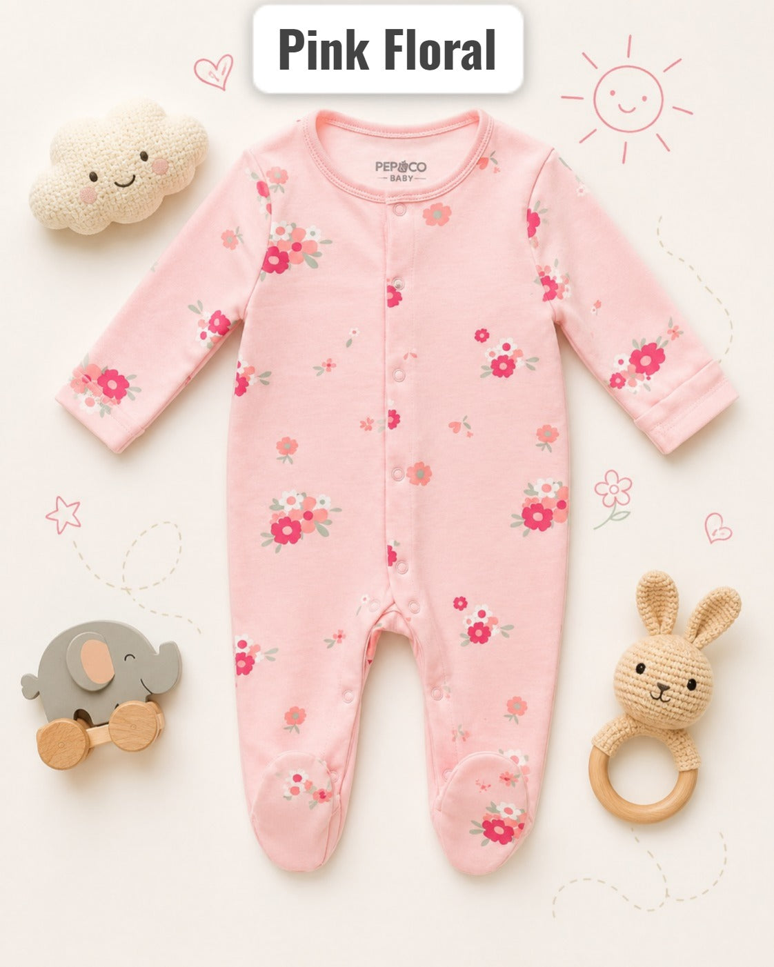 Footed Rompers-9-12 Months