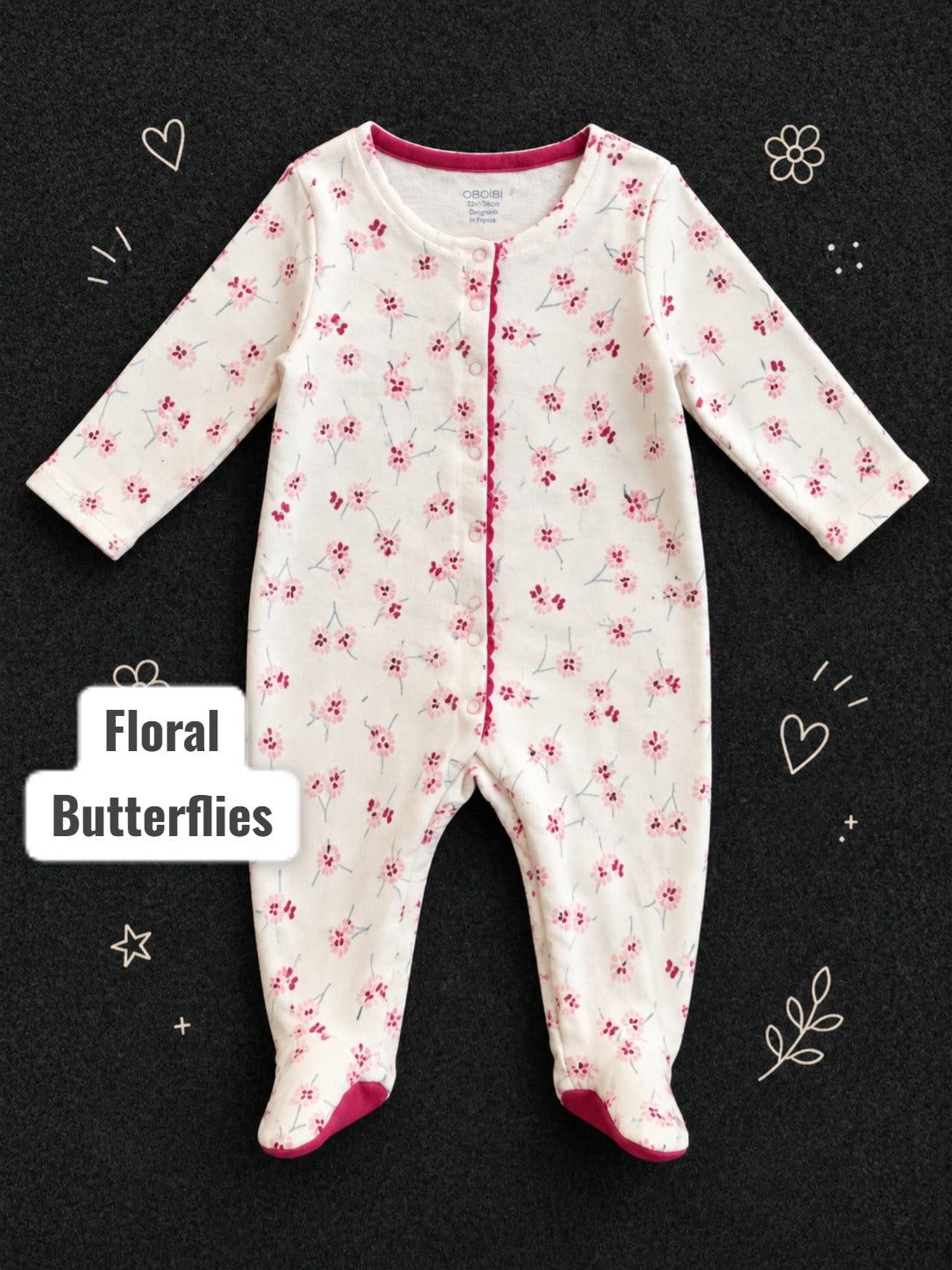 Footed Rompers |sleepsuits- 0-3 Months