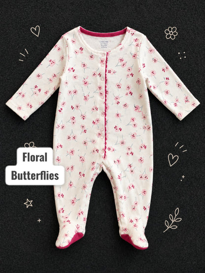 Footed Rompers |sleepsuits- 0-3 Months