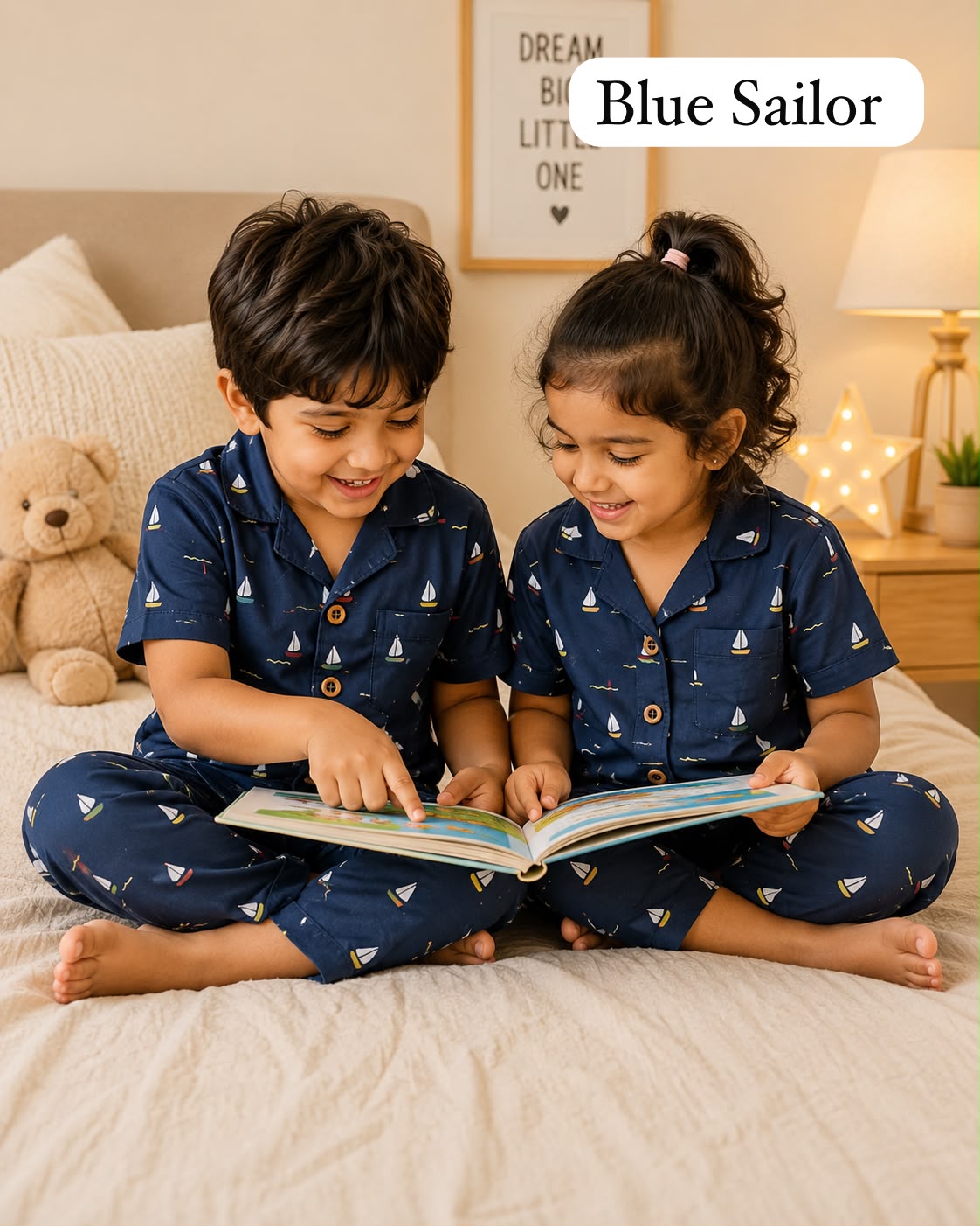 Unisex cotton Collar Pyjama Sets | 18m to 5yrs