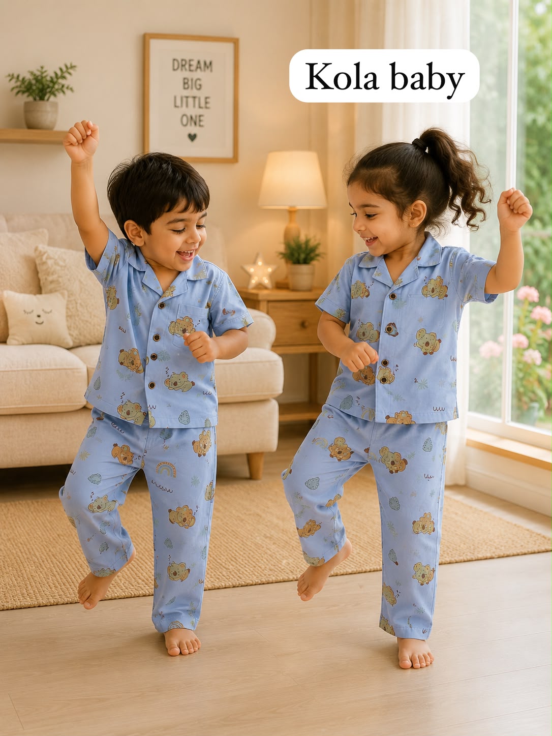 Unisex cotton Collar Pyjama Sets | 18m to 5yrs