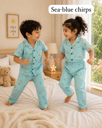 Unisex cotton Collar Pyjama Sets | 18m to 5yrs