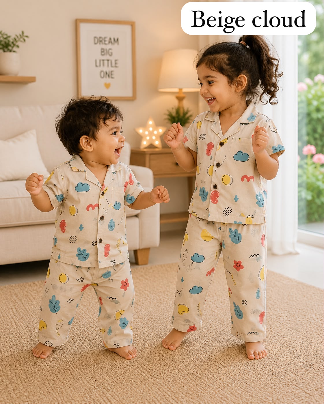 Unisex cotton Collar Pyjama Sets | 18m to 5yrs