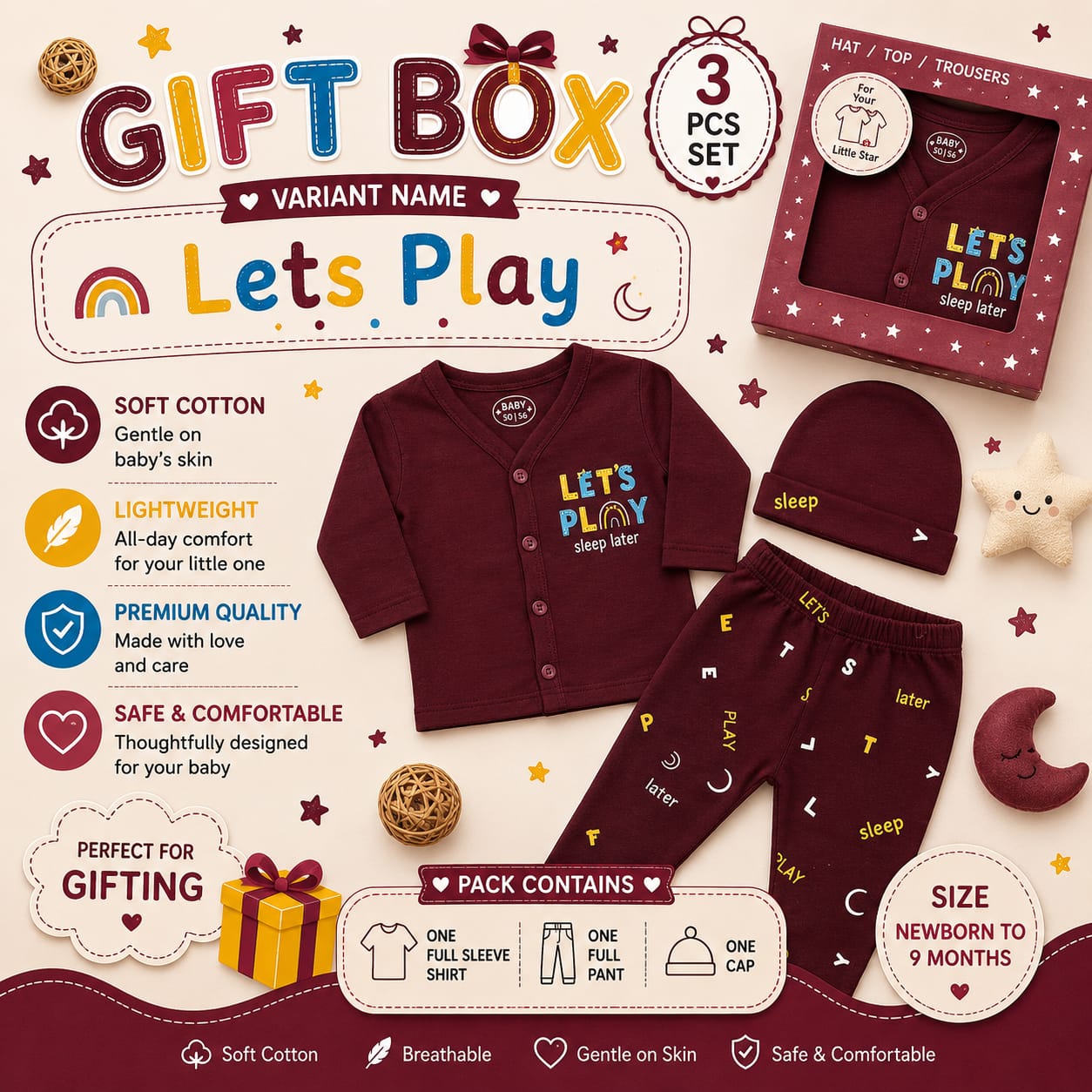 3pc Gift Box Set | Newborn to 9m