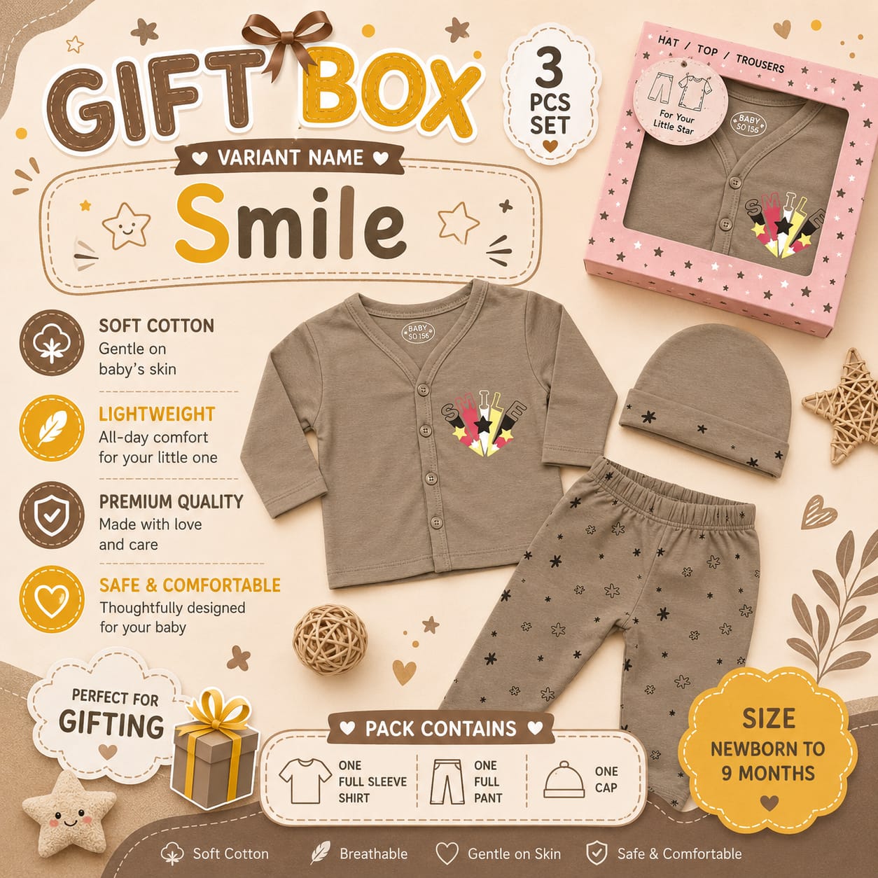 3pc Gift Box Set | Newborn to 9m