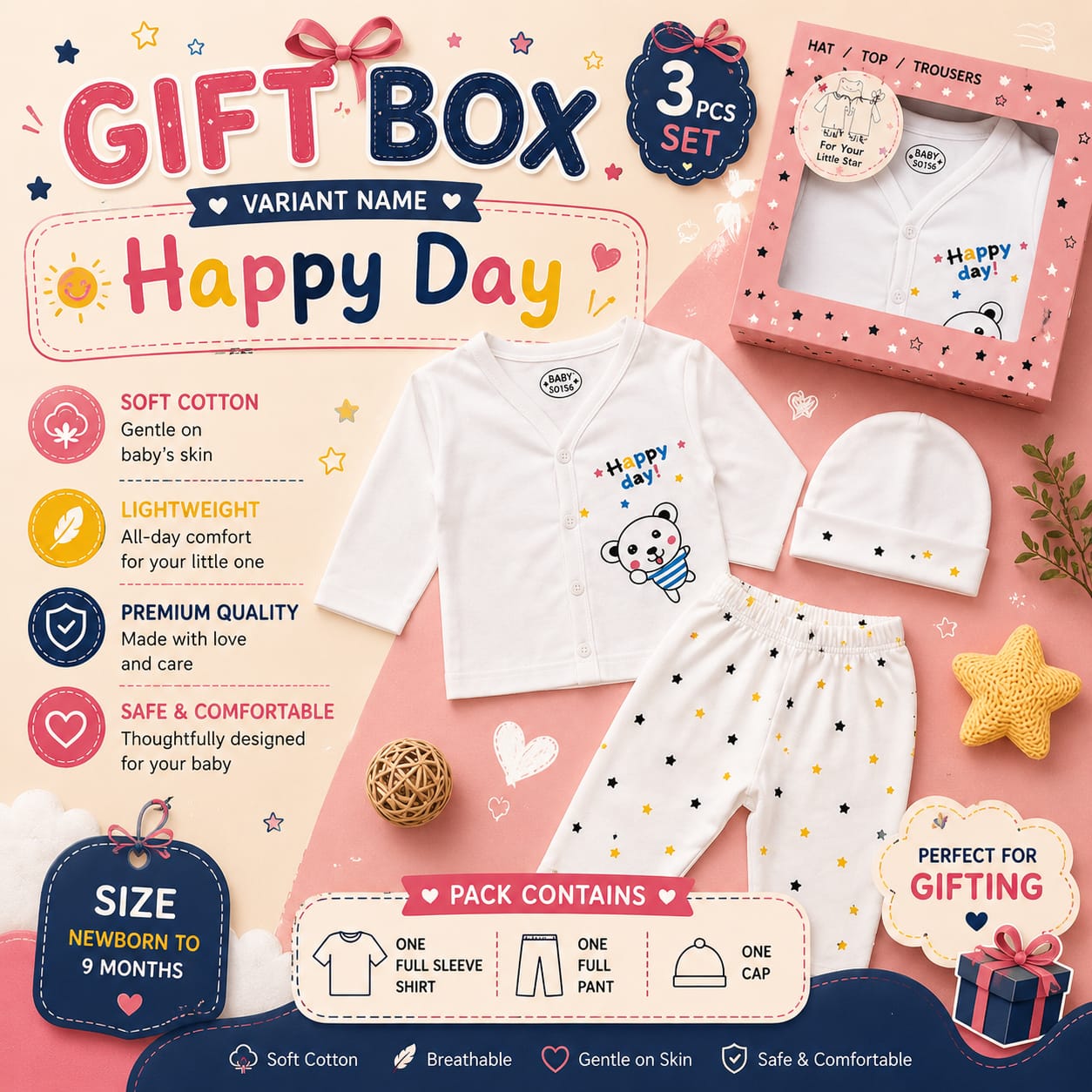 3pc Gift Box Set | Newborn to 9m