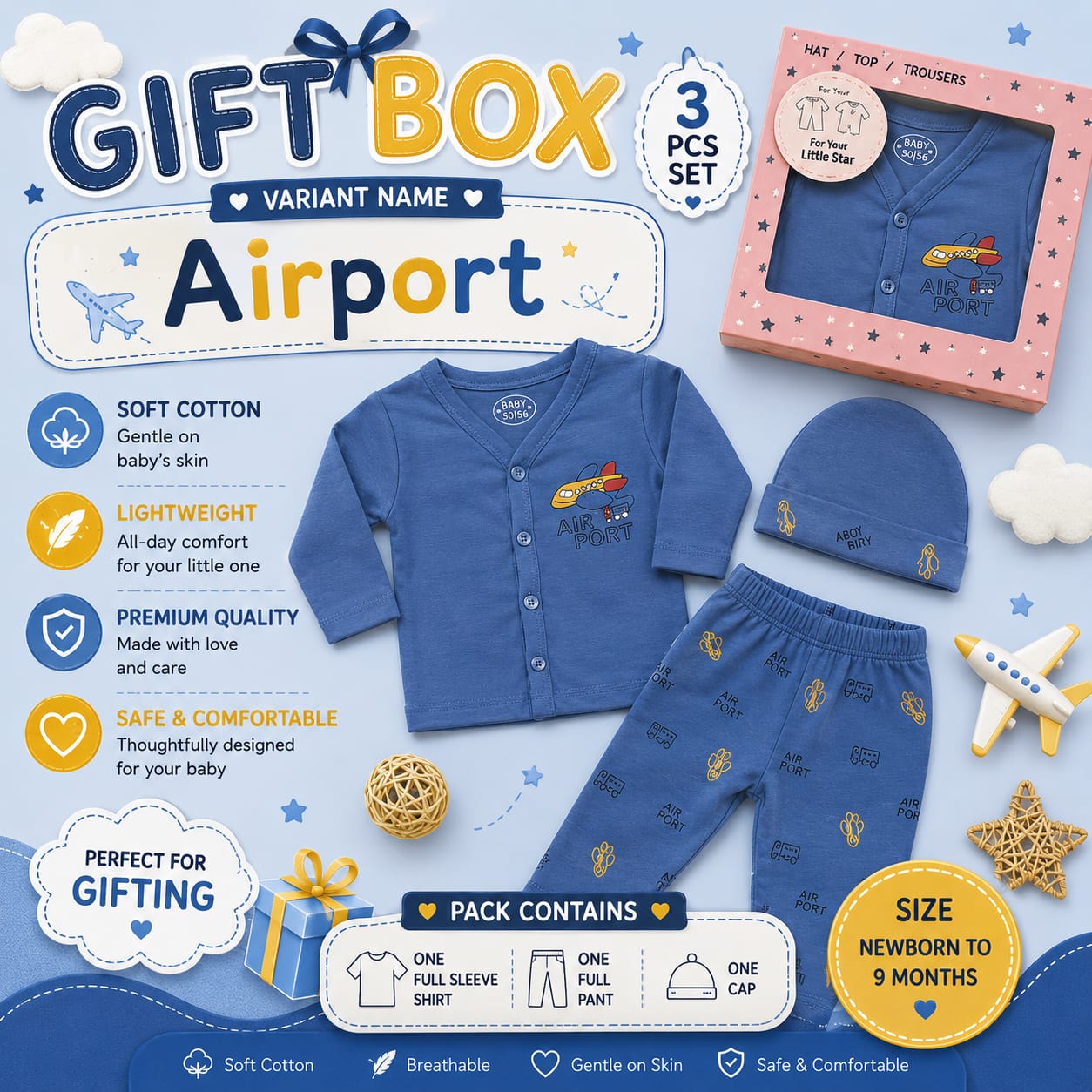 3pc Gift Box Set | Newborn to 9m