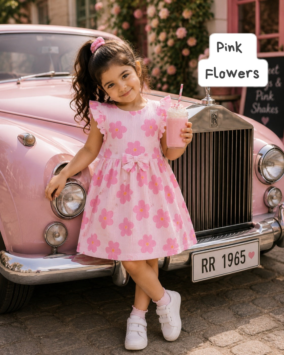 Ribbed Cotton Bow Frocks | 12m to 3yrs