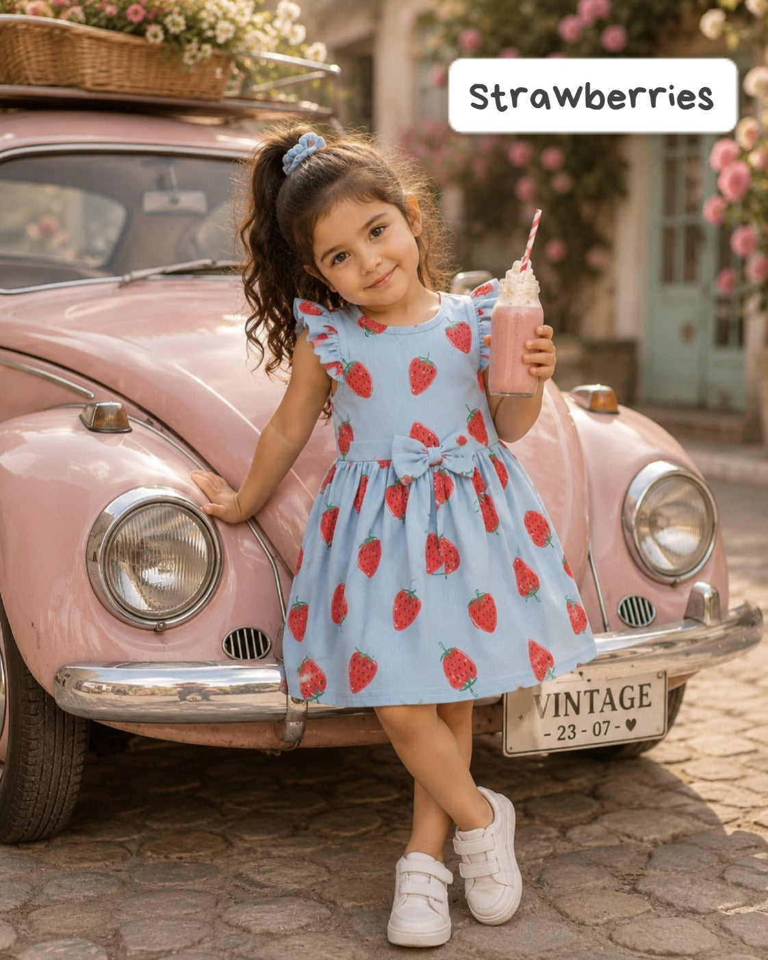 Ribbed Cotton Bow Frocks | 12m to 3yrs