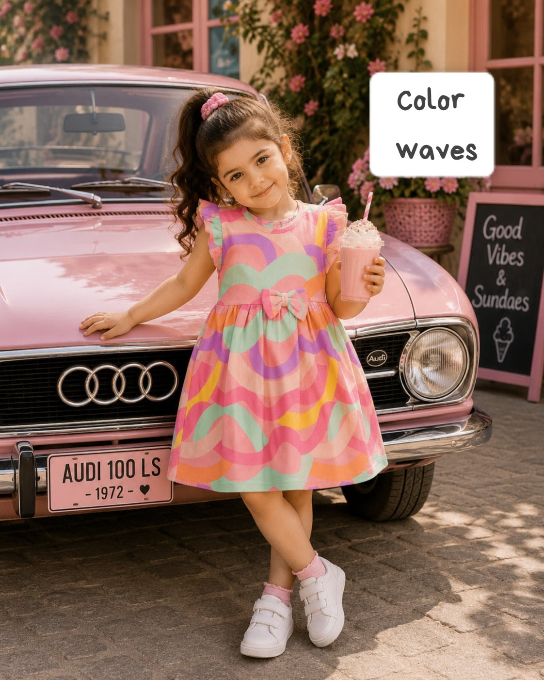 Ribbed Cotton Bow Frocks | 12m to 3yrs