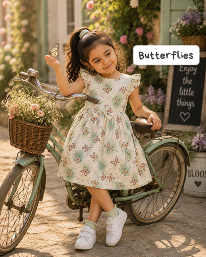 Ribbed Cotton Bow Frocks | 12m to 3yrs