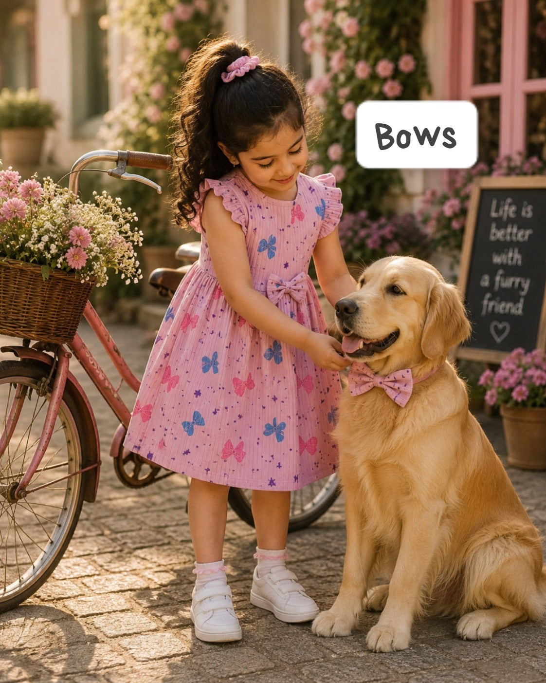 Ribbed Cotton Bow Frocks | 12m to 3yrs