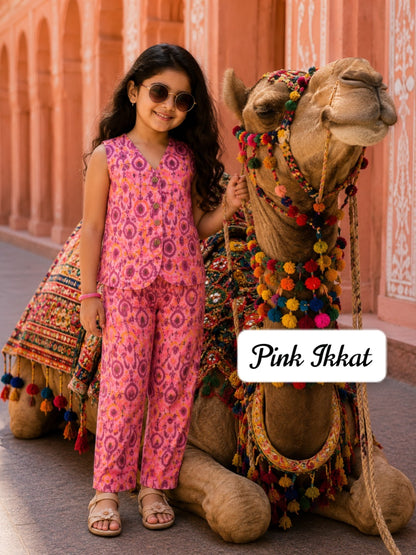 Stylish W-Cut Indo western cotton Coords