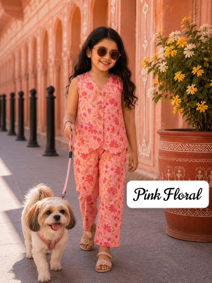 Stylish W-Cut Indo western cotton Coords