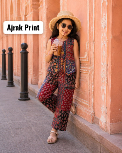 Stylish W-Cut Indo western cotton Coords