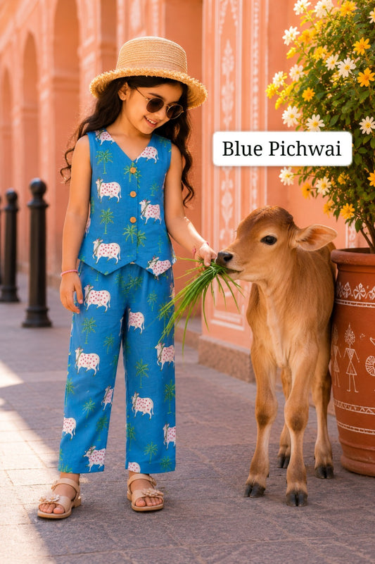 Stylish W-Cut Indo western cotton Coords