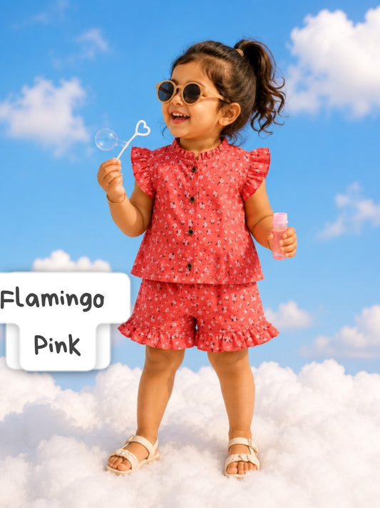 Ruffled Chinese Neck Muslin Sets for 1yr to 3yrs