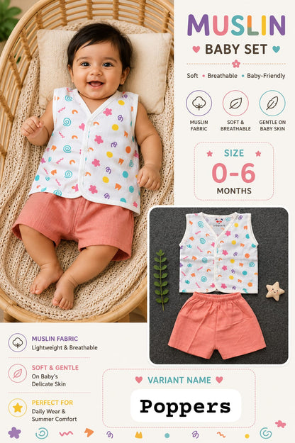 Muslin Baby Set Unisex 0-6m