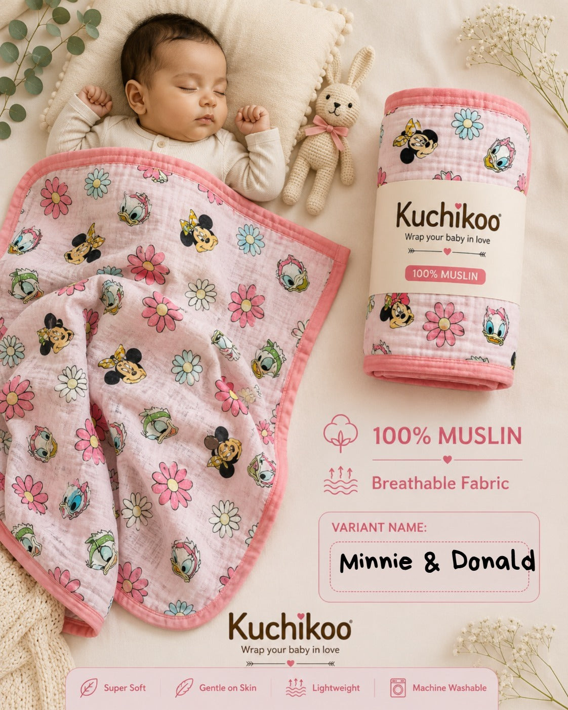 6 Layer Crinkled Muslin blankets | 110*110cms | Premium Muslin
