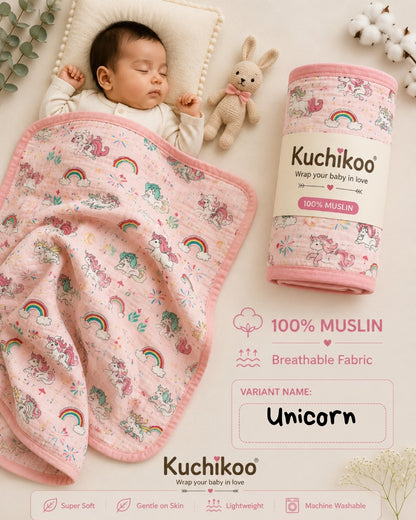 6 Layer Crinkled Muslin blankets | 110*110cms | Premium Muslin