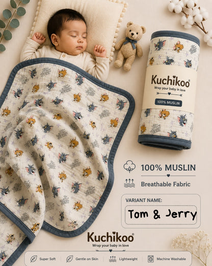 6 Layer Crinkled Muslin blankets | 110*110cms | Premium Muslin