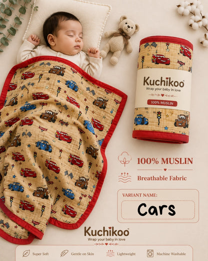 6 Layer Crinkled Muslin blankets | 110*110cms | Premium Muslin
