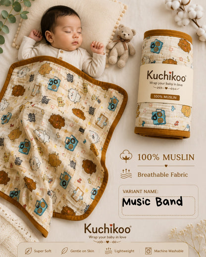 6 Layer Crinkled Muslin blankets | 110*110cms | Premium Muslin