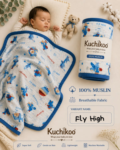 6 Layer Crinkled Muslin blankets | 110*110cms | Premium Muslin