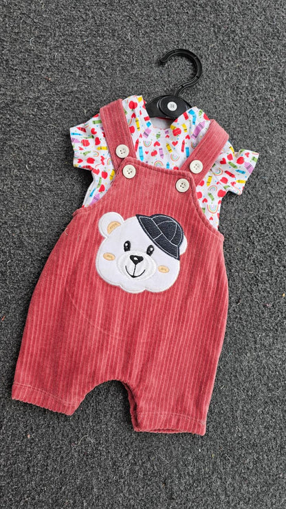 Baby velour Dungaree Sets for  0-1yr | Playful and Comfort Edition