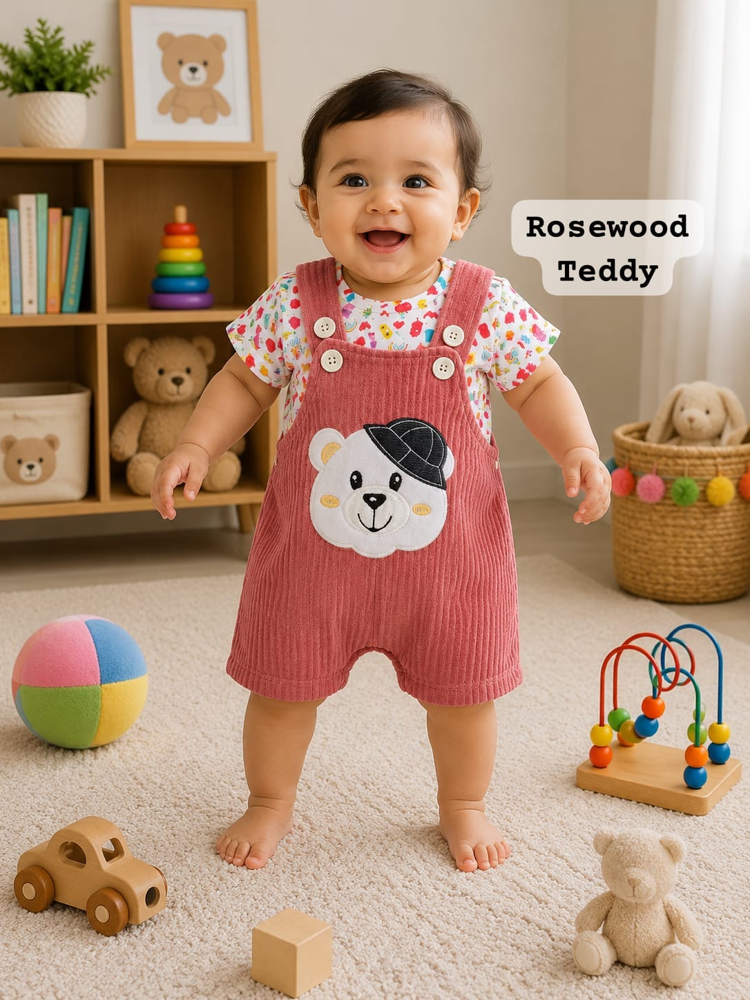 Baby velour Dungaree Sets for  0-1yr | Playful and Comfort Edition