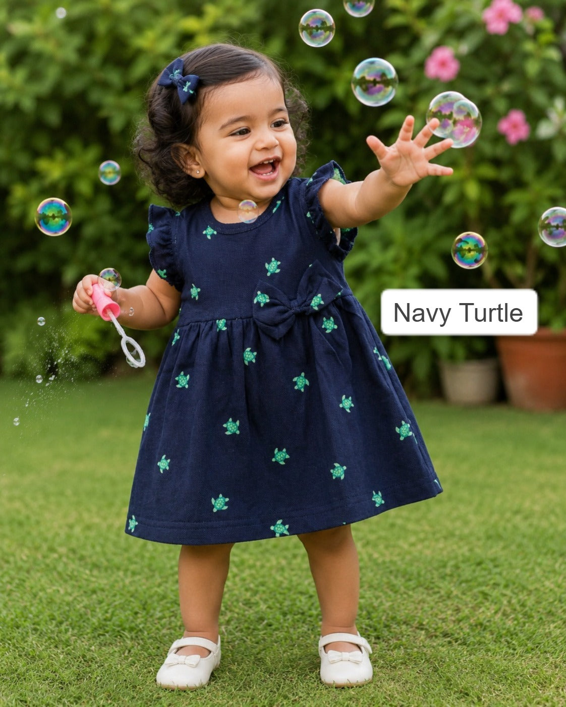 soft Ribbed Cotton Bow Frocks