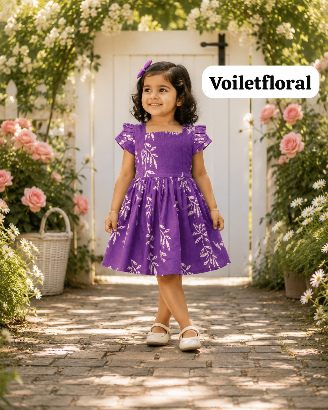 Pure cotton frill sleeve frocks | Jaipuri frocks- Floral Edition| 1-9yrs