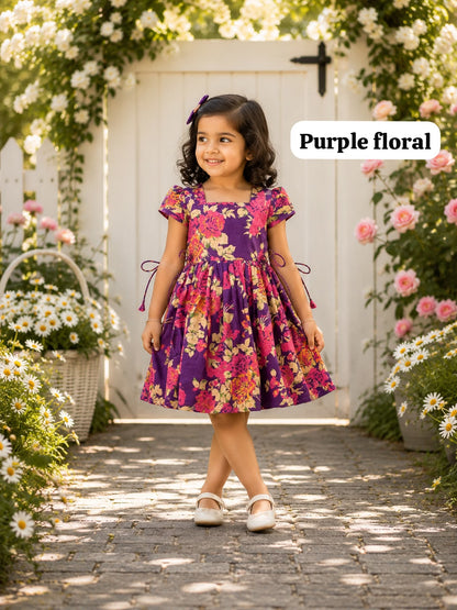 Pure cotton frill sleeve frocks | Jaipuri frocks- Floral Edition| 1-9yrs