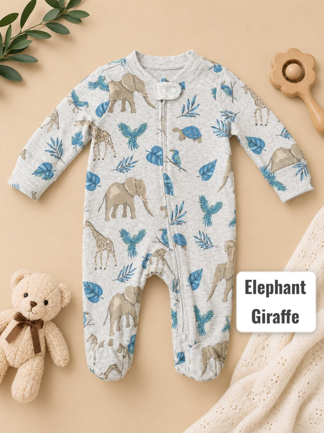 (0-3months) footed Rompers sleepsuit