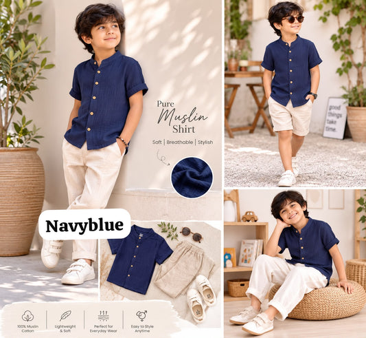 Premium Muslin Shirts for 7-8yrs Boys