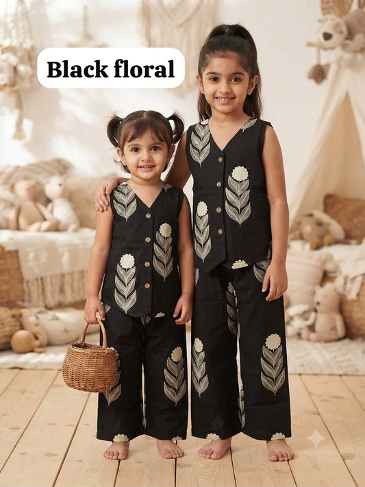 Stylish W-Cut Indo western cotton Coords 2yts to 9yrs