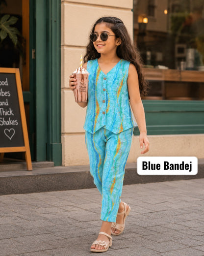 Stylish W-Cut Indo western cotton Coords 2yts to 9yrs