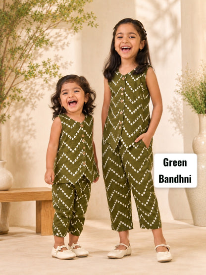 Stylish W-Cut Indo western cotton Coords 2yts to 9yrs