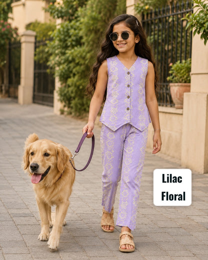 Stylish W-Cut Indo western cotton Coords 2yts to 9yrs