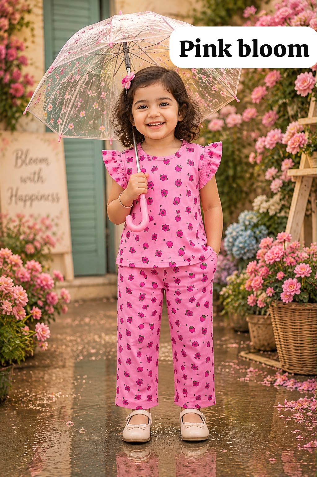 Soft Ribbed Cotton Frill sleeve Pant Sets | 1yr to 4yrs|