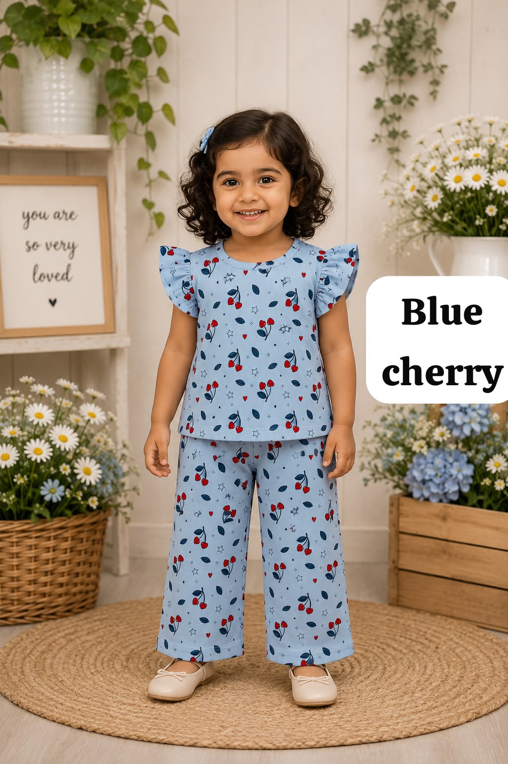 Soft Ribbed Cotton Frill sleeve Pant Sets | 1yr to 4yrs|