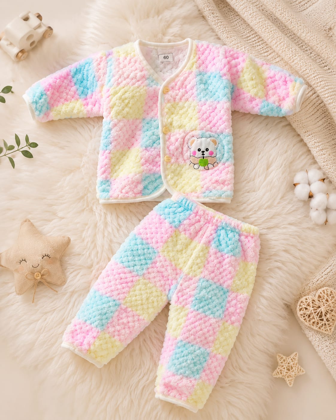 Unisex Korean Sweater Set for 0-9m | Soft Fleece | Winter Edition