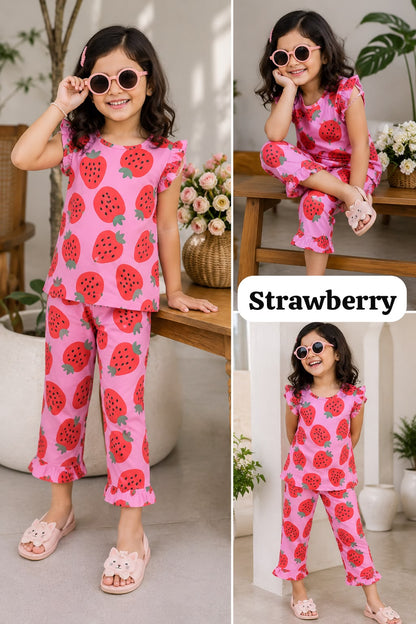 Cotton Frill Capri Sets for 2yrs to 7yrs