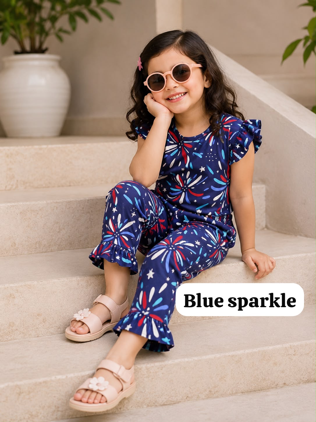 Cotton Frill Capri Sets for 2yrs to 7yrs
