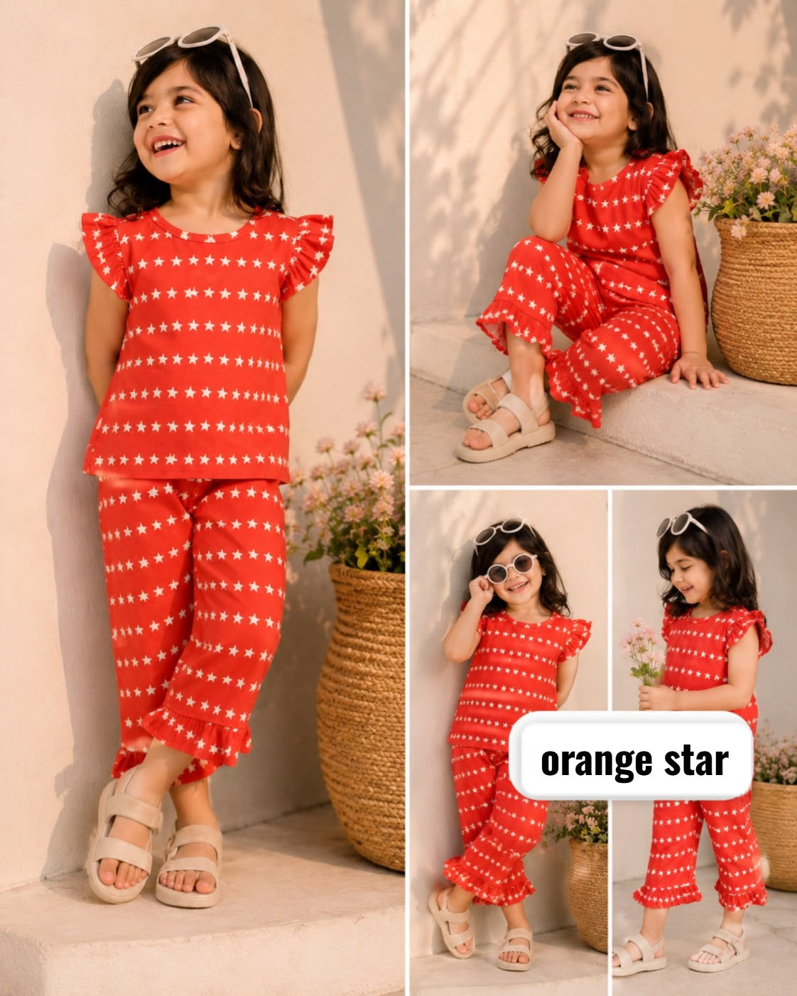Cotton Frill Capri Sets for 2yrs to 7yrs