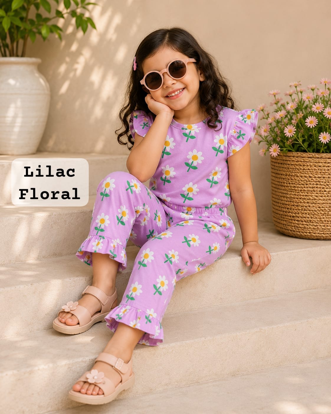 Cotton Frill Capri Sets for 2yrs to 7yrs
