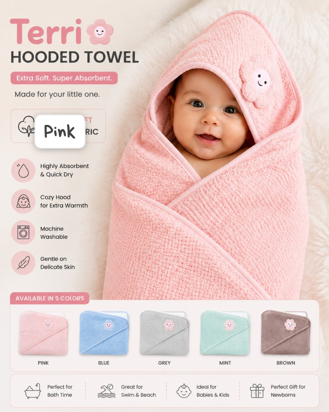 Terri Hooded Towel 30*30 inches