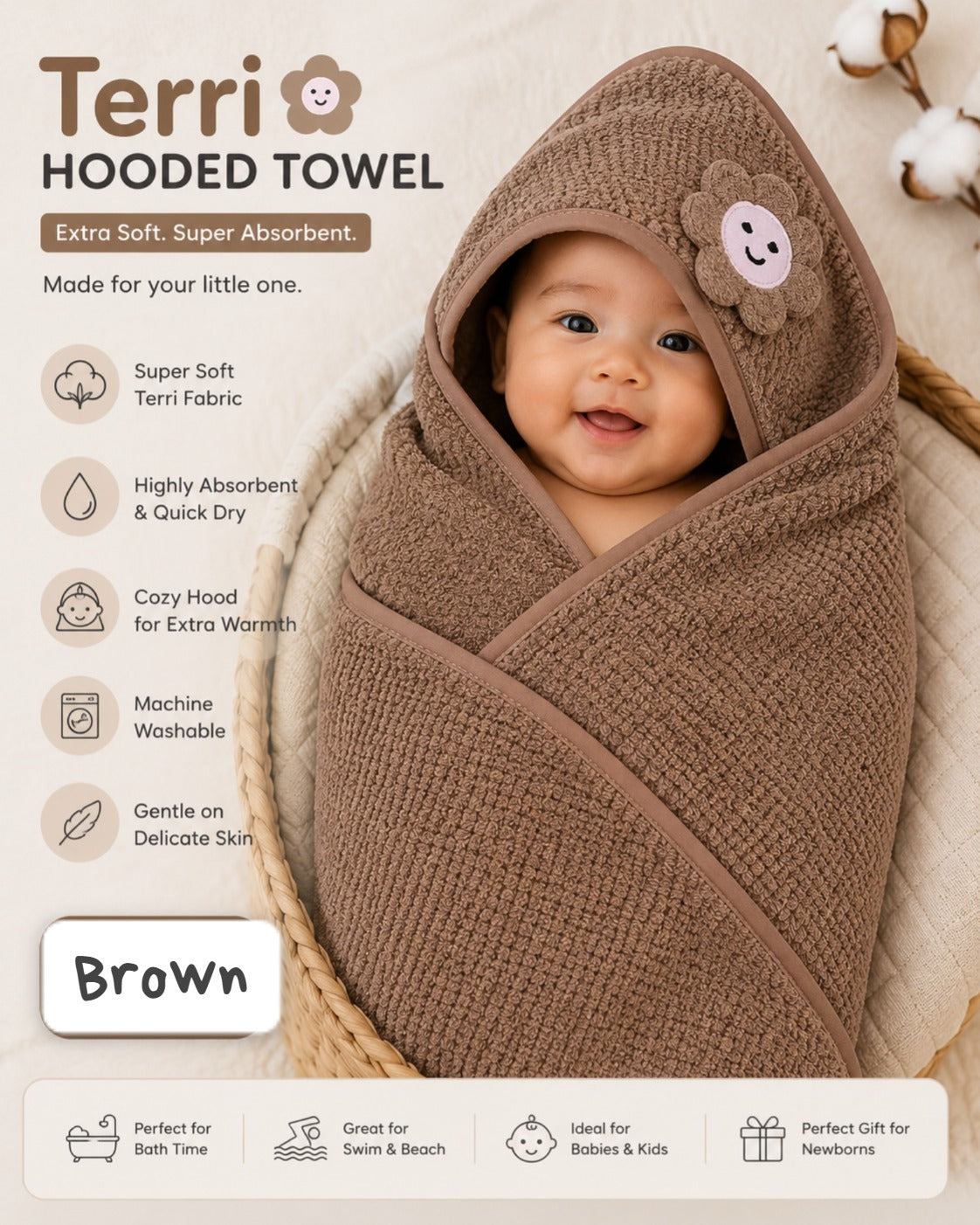 Terri Hooded Towel 30*30 inches