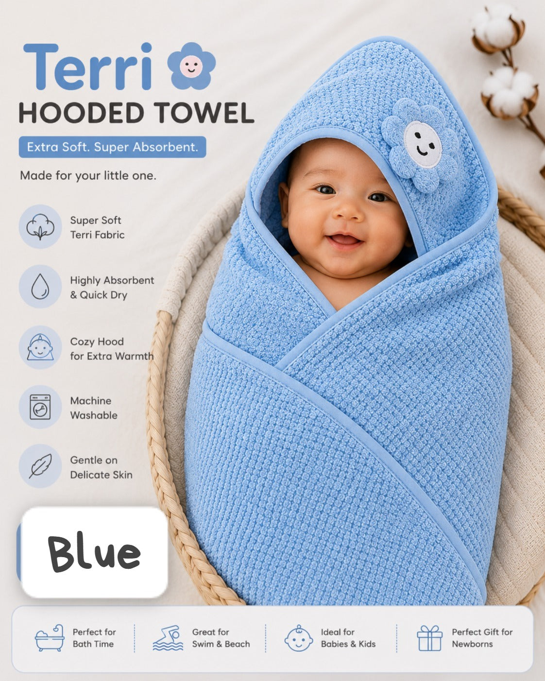 Terri Hooded Towel 30*30 inches